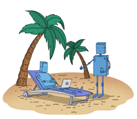 robots on the beach